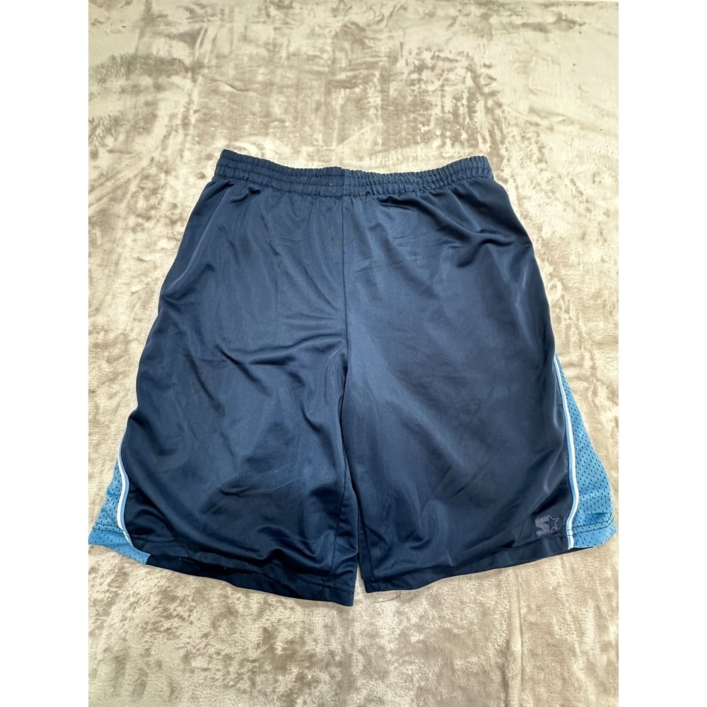 Starter Shorts Mens Size Medium Blue Two Tone Oversized 32-34 Elastic Waist EUC